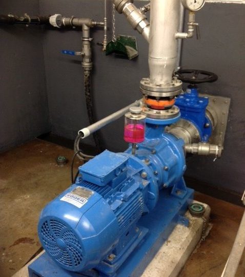 8 Egger Vortex pumps and 2 Diaphragm Control valves for the stormwater tank in Homberg-Hakenfeld